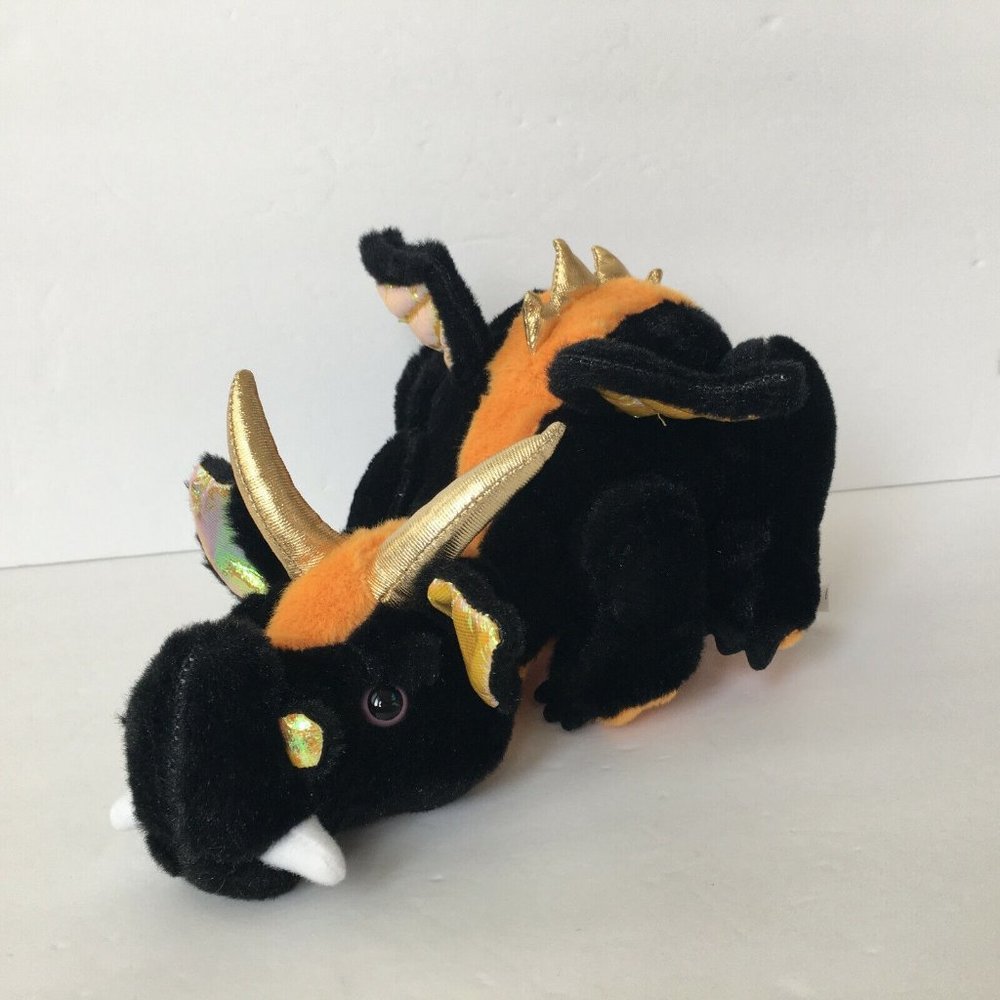 Ganz Lava Dragon Webkinz Plush 11'' Stuffed Animal With Wings Flying Black HM463